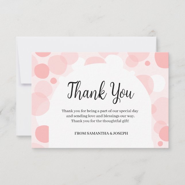 Oh Baby rosa arch Polka dots Girl Baby Shower Tack Kort (Framsida)