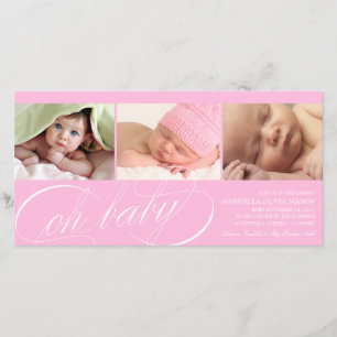 Oh Baby Rosa Birth Notice Meddelande