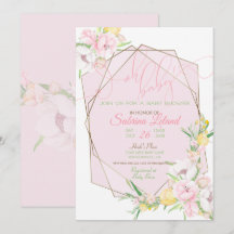 Oh Baby Rosa Blommigt Baby Shower Crystal Ram