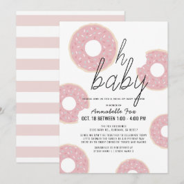 Oh Baby Rosa Donut Girl Drive by Baby Shower Inbjudningar