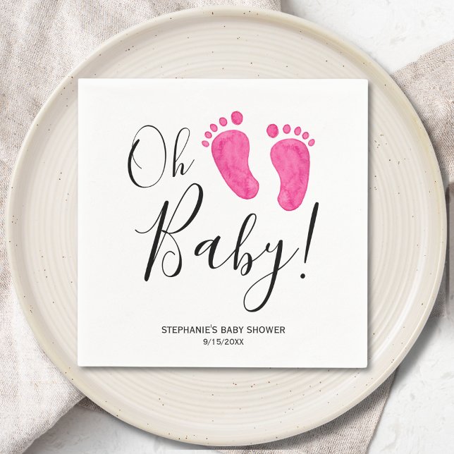 Oh Baby Rosa Feet Baby Shower Pappersservett (Skapare uppladdad)