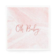Oh Baby Rosa Marble Girl Baby Shower Pappersservet