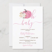 Oh Baby  Rosa Pumpkin Blommigt Baby Shower