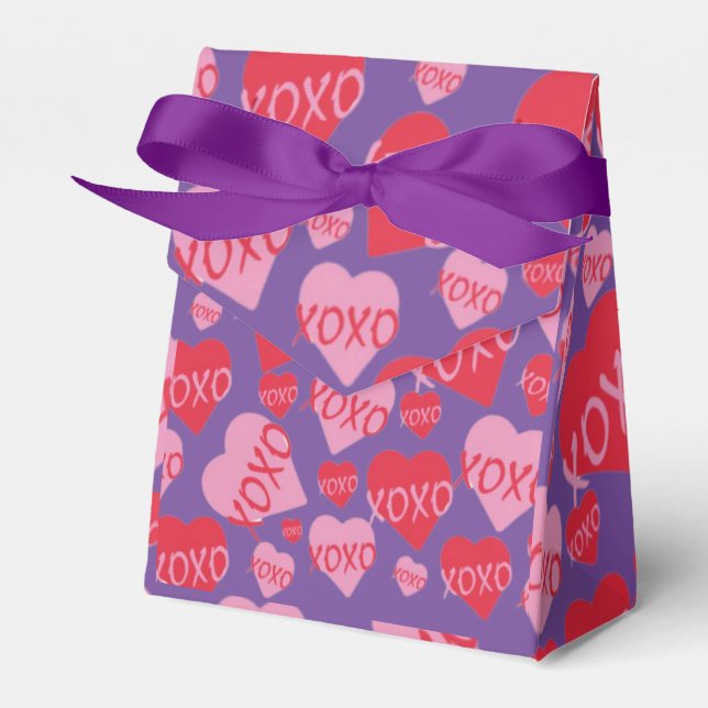 Oh Baby Rosa Red Sweethearts Baby Shower Lila Presentaskar (Framsidan Sidan)