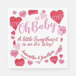 Oh Baby Rosa Red Sweethearts Baby Shower White Pappersservett