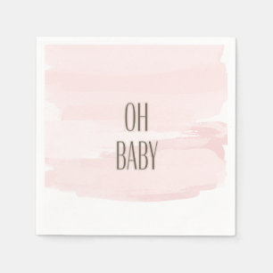Oh Baby Rosa Stänk Baby Shower Napkins Pappersservett