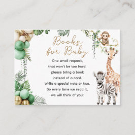 Oh Baby Safari Animal Jungle Grönt Baby Shower Tilläggskort