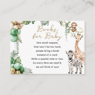 Oh Baby Safari Animal Jungle Grönt Baby Shower Tilläggskort