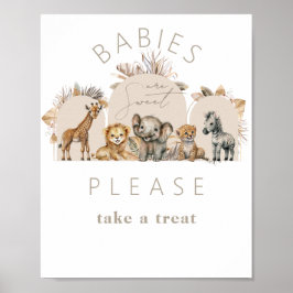 Oh Baby Safari Animals Boho Baby Shower behandlar Poster