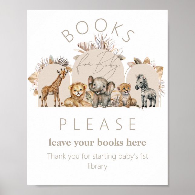 Oh Baby Safari Animals Boho Baby Shower bok Poster (Framsidan)