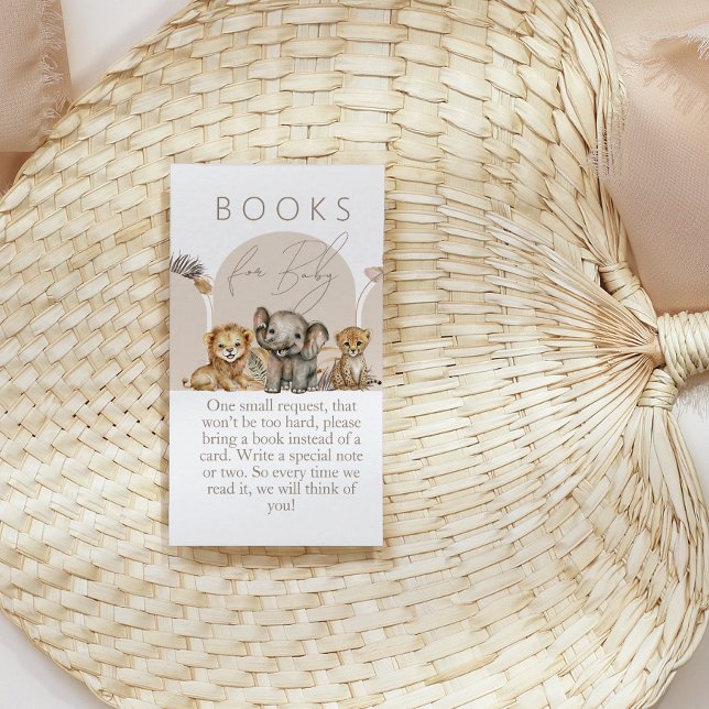 Oh Baby Safari Animals Boho Baby Shower bokar Tilläggskort (Skapare uppladdad)