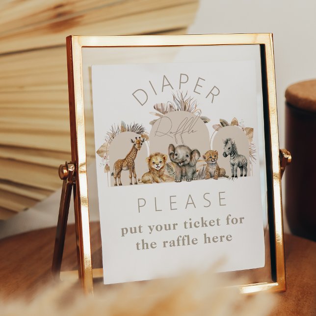 Oh Baby Safari Animals Boho Baby Shower Diaper Poster (Skapare uppladdad)