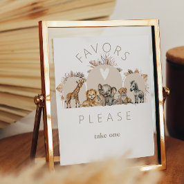 Oh Baby Safari Animals Boho Baby Shower fovers Poster