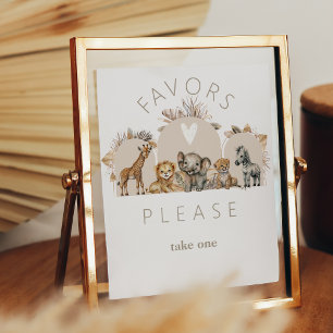 Oh Baby Safari Animals Boho Baby Shower fovers Poster