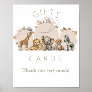 Oh Baby Safari Animals Boho Baby Shower presenter Poster