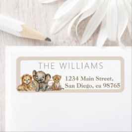 Oh Baby Safari Animals Boho Baby Shower Returadress Etikett