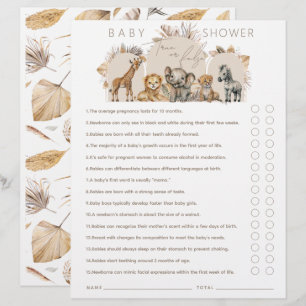 Oh Baby Safari Animals Boho Baby Shower-spel