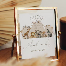 Oh Baby Safari Boho Shower Animal crackers-match Poster