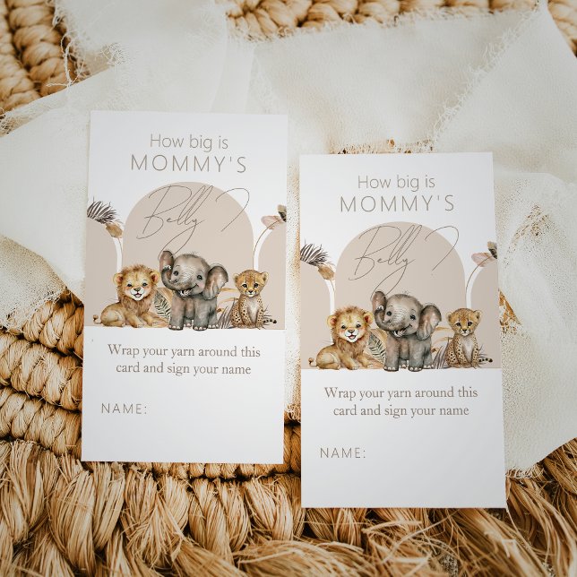 Oh Baby Safari Boho Shower mamma belly-spel Tilläggskort (Skapare uppladdad)