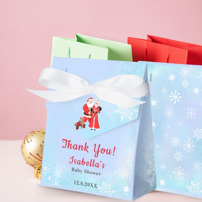 Oh Baby Santa & Mrs Claus Baby Shower Presentaskar (Unwrap Delights in Enchanting Favor Boxes for Your Baby Shower.)