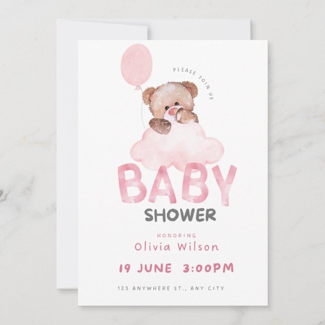 Oh Baby Shower Celebration Design Inbjudningar (Framsida)