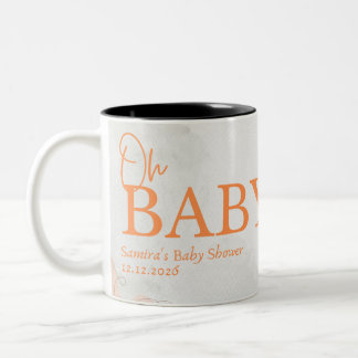 oh baby shower fotomugg. Två-Tonad mugg