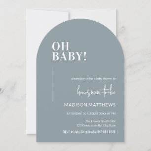 Oh Baby Shower-inbjudningsbågdesign Blue Inbjudningar
