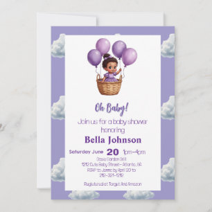 Oh Baby Shower Lila Inbjudningar
