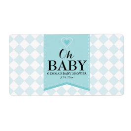 Oh Baby Shower Mini Champagne Label Boy Fraktsedel