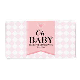 Oh Baby Shower Mini Champagne Label Girl Fraktsedel