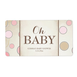 Oh Baby Shower Mini Champagne Label Girl Fraktsedel
