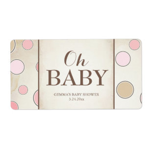 Oh Baby Shower Mini Champagne Label Girl Fraktsedel
