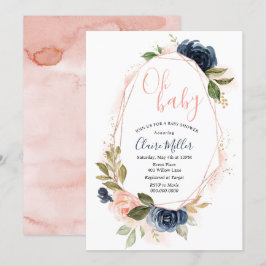 Oh Baby Shower och Navy bjudande Inbjudningar