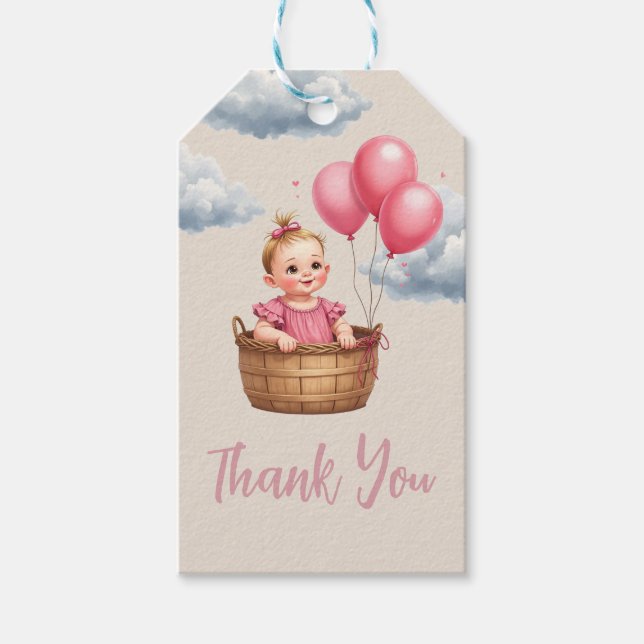 Oh Baby Shower Pink Presentetikett (Framsidan)