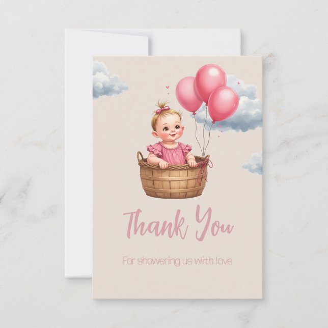 Oh Baby Shower Pink Tack Kort (Framsida)