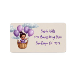 Oh Baby Shower Purple Adressetikett