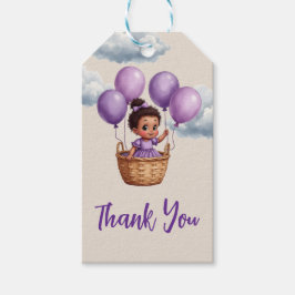 Oh Baby Shower Purple Presentetikett