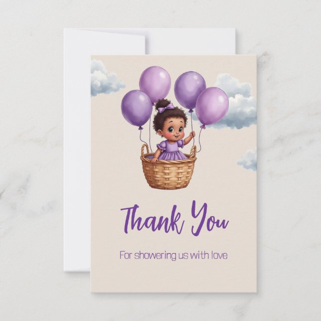 Oh Baby Shower Purple Tack Kort (Framsida)