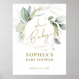 Oh Baby Shower Välkommen Sign Poster