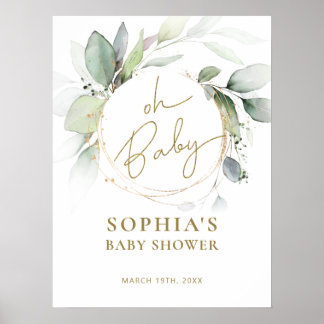 Oh Baby Shower Välkommen Sign Poster