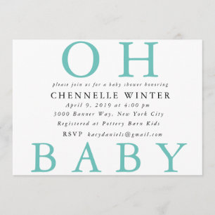 Oh baby showerinbjudan för baby   inbjudningar
