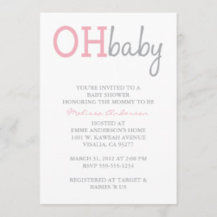 Oh baby showerinbjudan inbjudningar