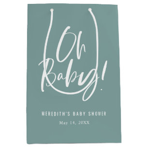 Oh Baby Simple Calligraphy Neutralt Baby Shower