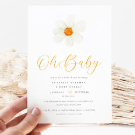 Oh Baby Simple Daisy Gender Neutral Baby Shower Inbjudningar