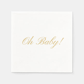 Oh baby, skript gender Neutral Baby Shower Napkins Pappersservett