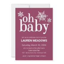 Oh Baby Snowflake Winter Baby Shower-inbjudan