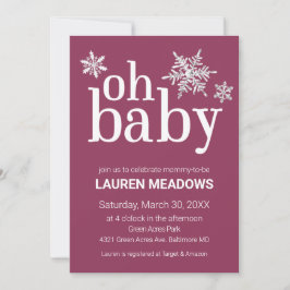 Oh Baby Snowflake Winter Baby Shower-inbjudan Inbjudningar