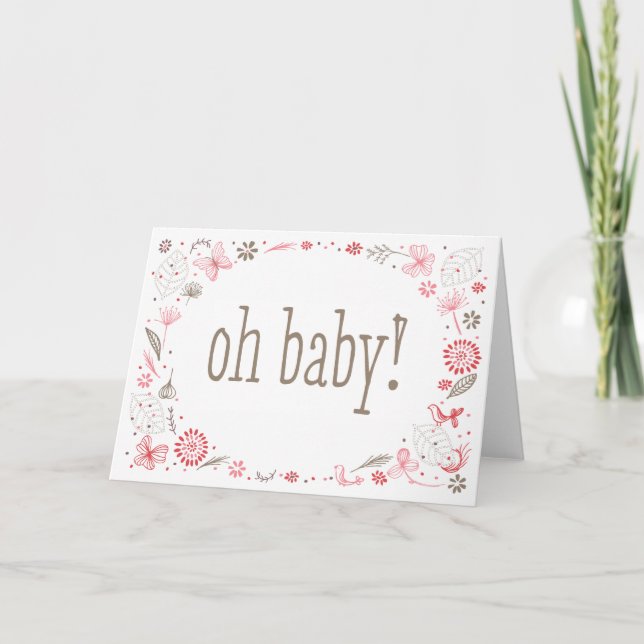 Oh Baby Softly Blooming Rosa Nature Bouquet Tack Kort (Framsida)