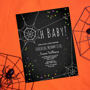 Oh Baby Spindelnät Halloween Baby Shower-inbjudan Inbjudningar