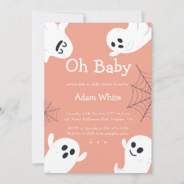 Oh Baby Spooky Ghost Halloween Fall Baby Shower Inbjudningar